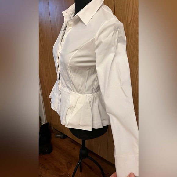 Carolina Herrera White Cotton Blouse with Peplum waist - Picture 2 of 5